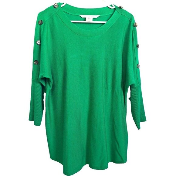 Max Studio Knit Raglan Sleeve Pullover GreenSweater Size XL. NWOT - Picture 1 of 6
